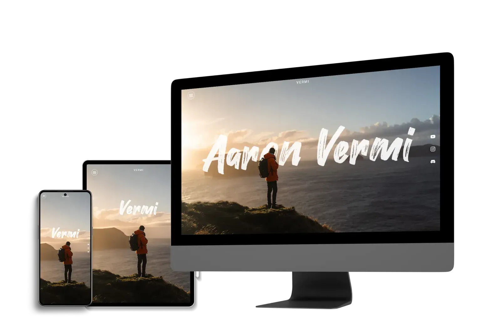 Eine WebUp-Website auf Smartphone, Tablet und Computerbildschirm