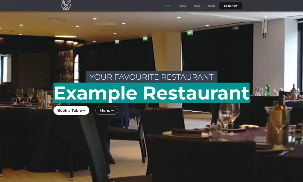 A preview of the restaurant layout's hero